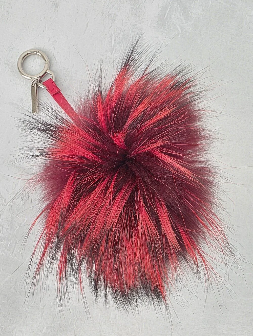 Auth Fendi Fur Monster Pom Bag/Key Charm